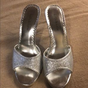 Kelly & Katie silver heels, size 7